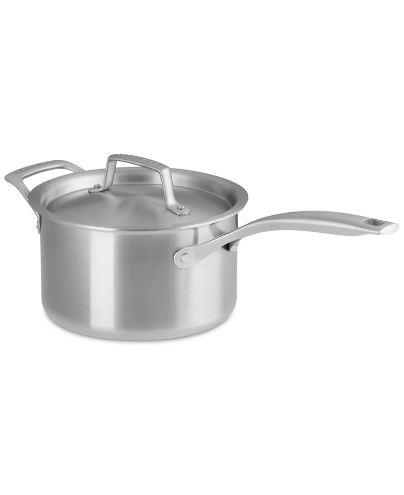 Le Creuset Essential Stainless Steel Round Saucepan with Lid, 3 Qt.
