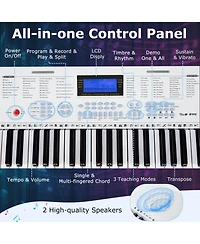 61-Key Electronic Keyboard Piano with 350 Rhythms 350 Timbres 50 Demo Songs