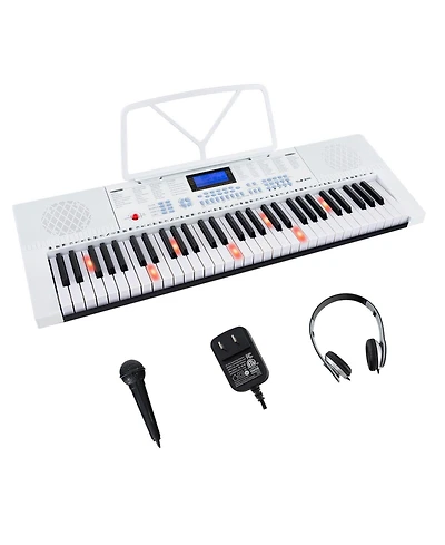 61-Key Electronic Keyboard Piano with 350 Rhythms 350 Timbres 50 Demo Songs