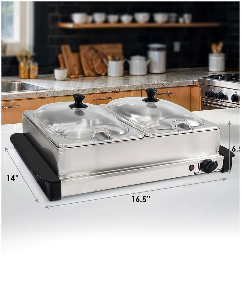 Elite Cuisine 5 Quart Stainless Steel Electric Buffet Server