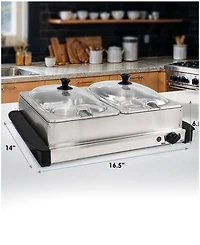 Elite Cuisine 5 Quart Stainless Steel Electric Buffet Server