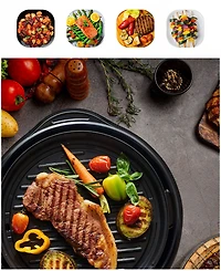 Elite Cuisine 11" Electric Indoor Grill with Tempered Glass Lid