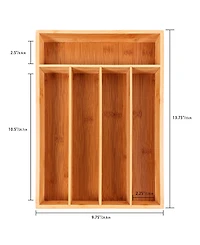 BergHOFF Bamboo 5-Slot Flatware Organizer, 13.75" x 9.75"