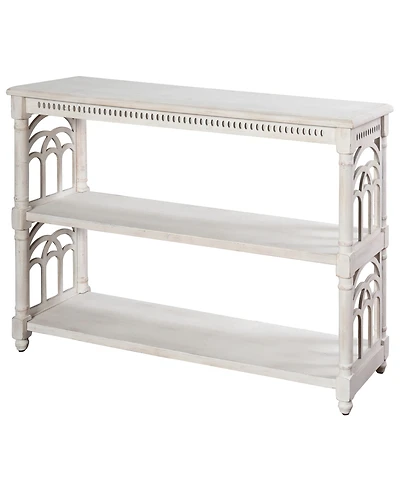 StyleCraft Home Collection 14" Wood Rustic Three Tier Console Table