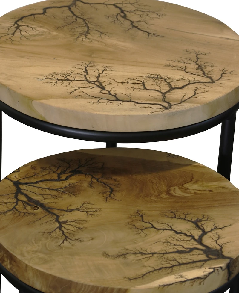 StyleCraft Home Collection 2-Pc. Wood Winter Rectangular Side Table