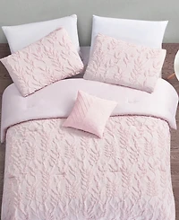 Rachel Roy Jacquard Puckered Botanical -Pc. Comforter Set