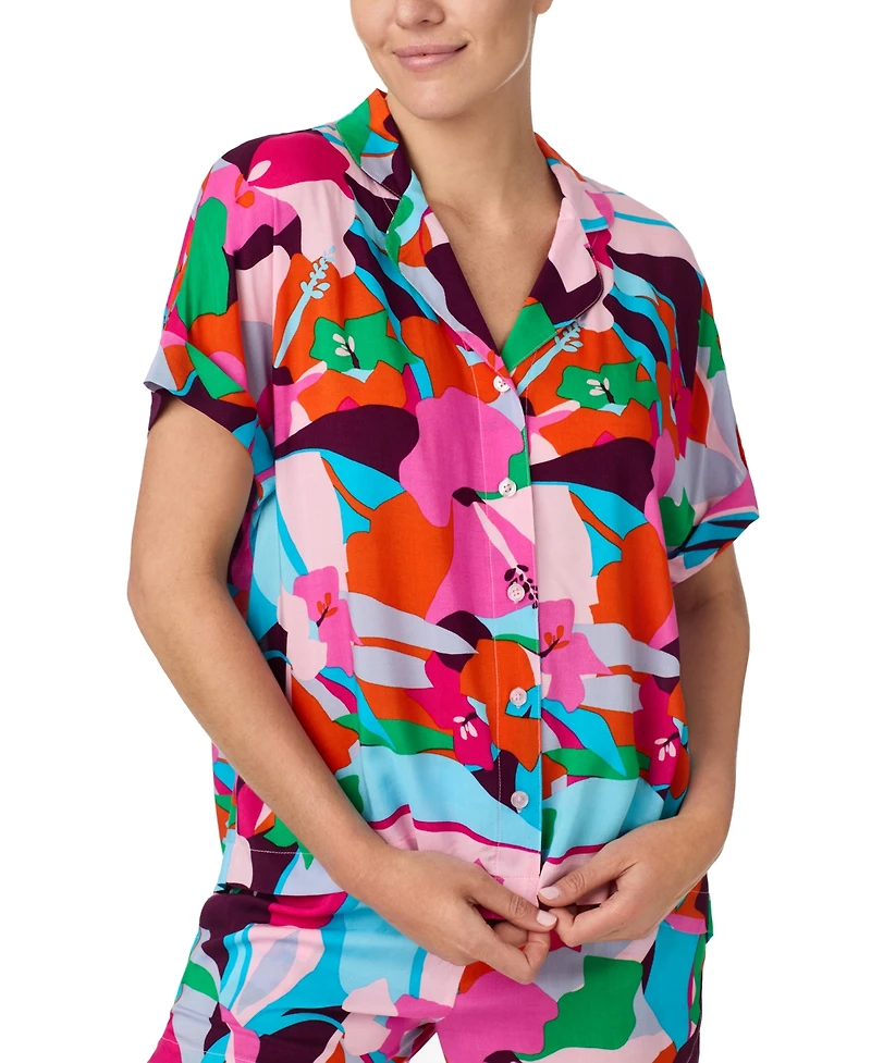 Sanctuary Women's Short-Sleeve Shirt & Boxer Pj Set
