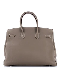 Pre-Owned Hermes Birkin Handbag Grey Togo with Palladium Hardware