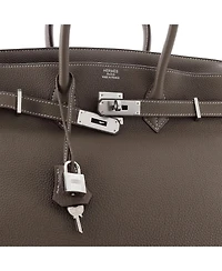 Pre-Owned Hermes Birkin Handbag Grey Togo with Palladium Hardware