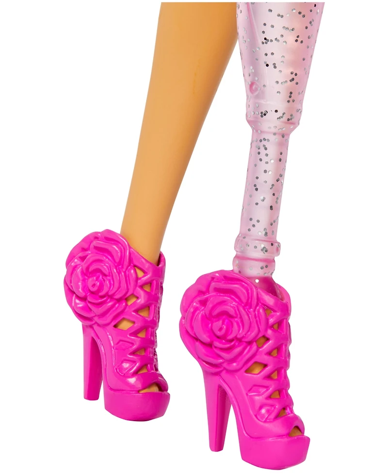 Barbie Deluxe Style 2 Doll in Pink Barbiecore Top and Skirt Set, Black Hair & Prosthetic Leg
