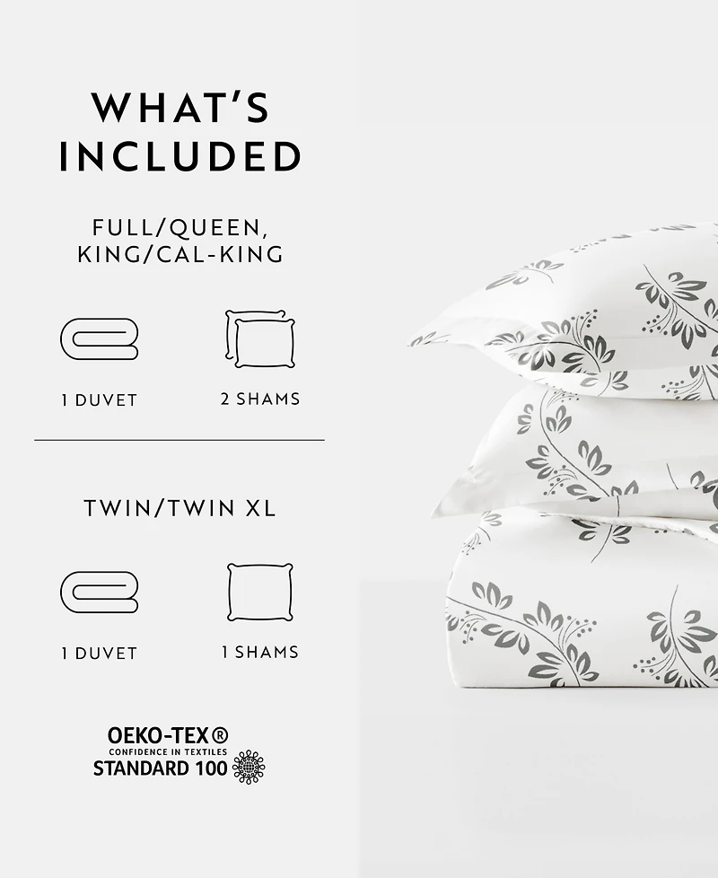 ienjoy Home Tranquil Sleep Patterned Duvet Cover Set, King/California King