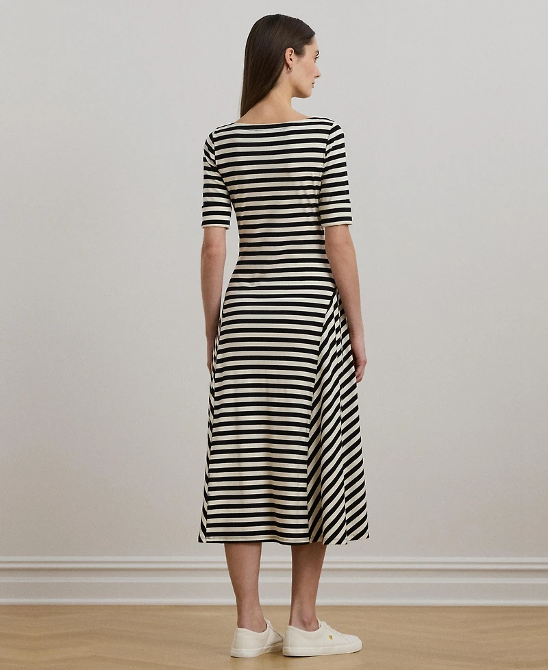 Lauren Ralph Lauren Women's Striped Stretch Cotton Midi Dress
