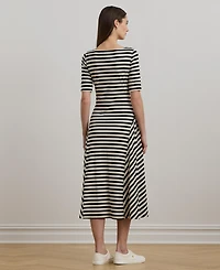 Lauren Ralph Lauren Women's Striped Stretch Cotton Midi Dress