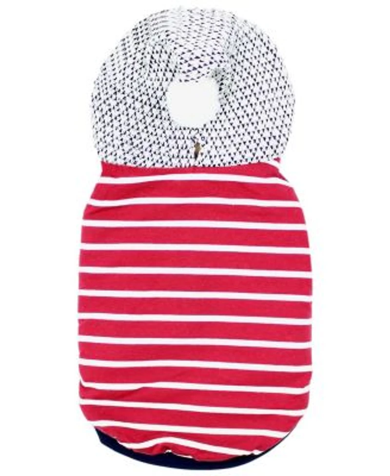 Parisian Pet Striped Pom Pom Red Dog Hoodie