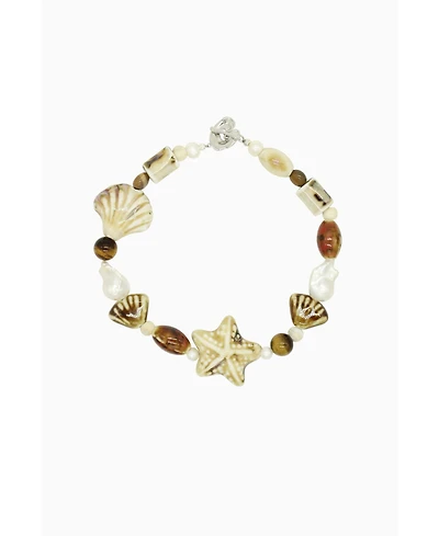 Ceramic Ivory Starfish Necklace 14.0″