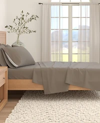 Linery & Co. Turkish Cotton Double-Brushed Solid Color Flannel Bed Sheet Set