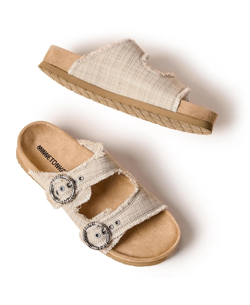 Minnetonka Women's Georgine Buckle Slide Sandals
