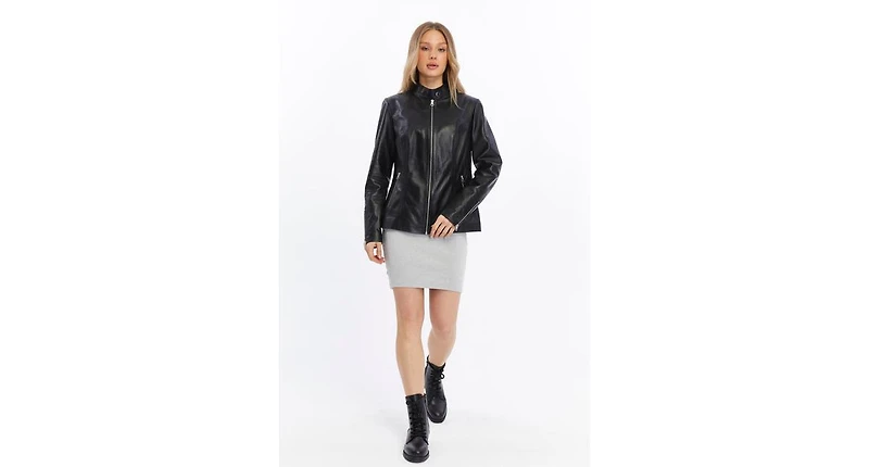 Furniq Uk Women's Genuine Leather Jacket