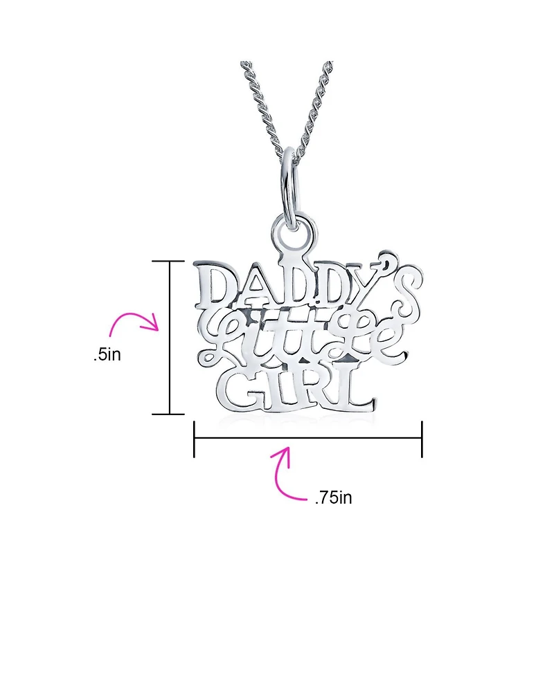 Bling Jewelry Inspirational 'Daddy's Little Girl' Pendant Necklace Daughter in Sterling Silver