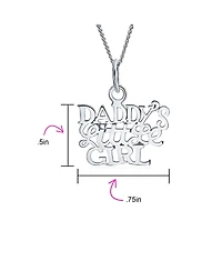 Bling Jewelry Inspirational 'Daddy's Little Girl' Pendant Necklace Daughter in Sterling Silver