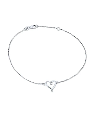 Bling Jewelry Delicate Heart Anklet Ankle Bracelet Sterling Silver 9-10 Inch Extender
