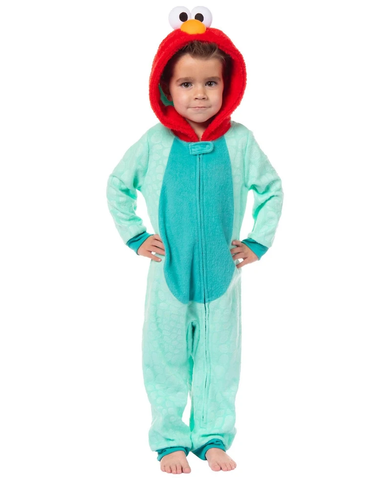 Sesame Street Toddler Boys 1-Piece Hooded Union Suit Footless Sleep Pajama