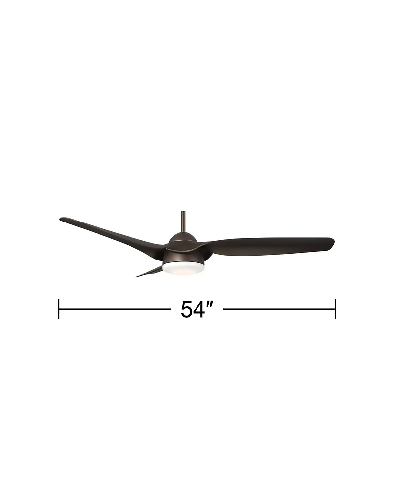 Casa Vieja 54" Sierra Modern Indoor Outdoor Ceiling Fan 3 Blade Led Light Remote Control Emperial Bronze Finish Bedroom Damp Rated