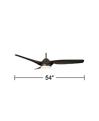Casa Vieja 54" Sierra Modern Indoor Outdoor Ceiling Fan 3 Blade Led Light Remote Control Emperial Bronze Finish Bedroom Damp Rated