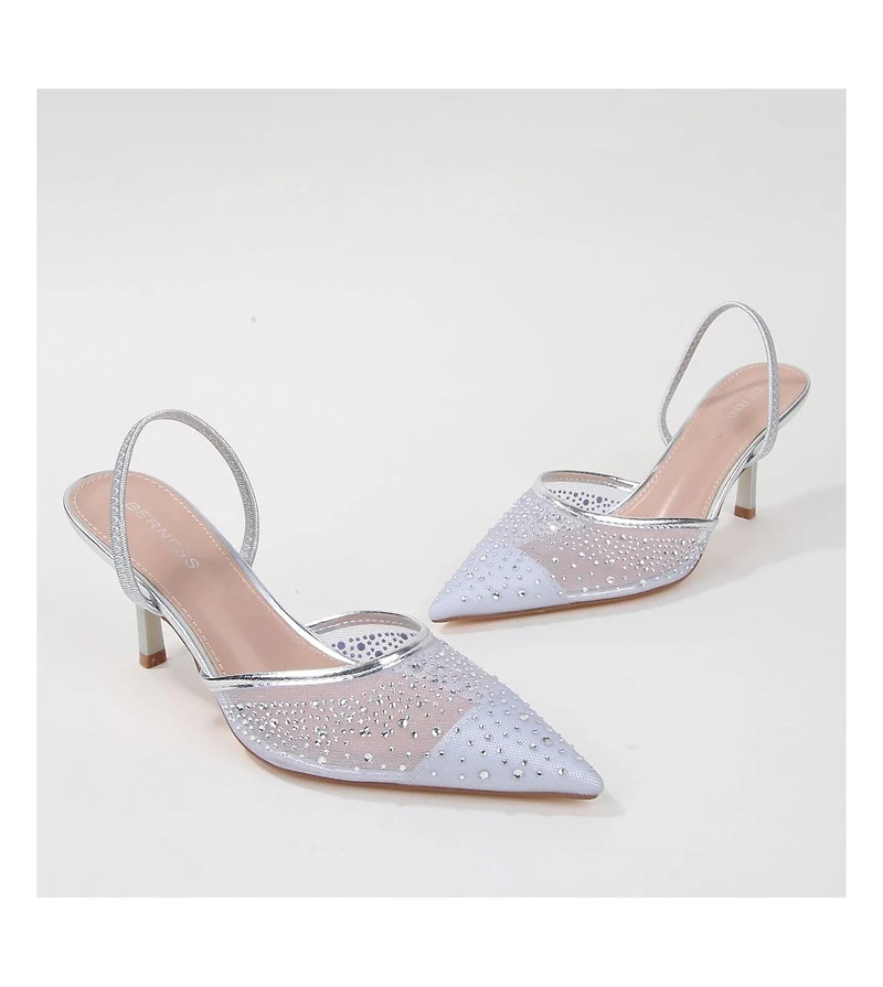 Cara Rhinestone Slingback Heels