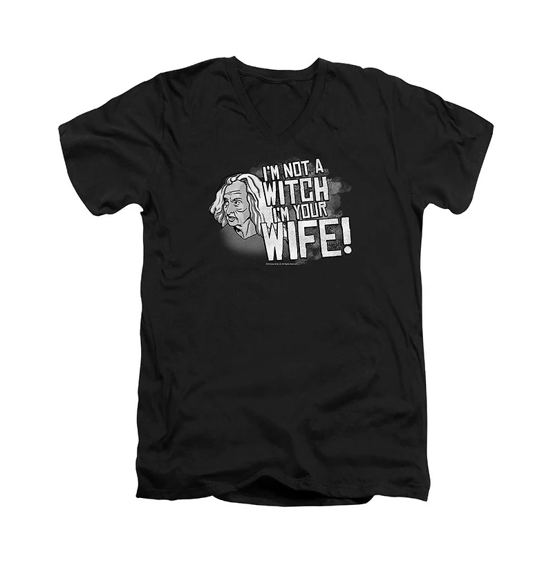 Princess Bride Mens Not A Witch Short Sleeve Adult V Neck Premium Cotton Tee / T-Shirt