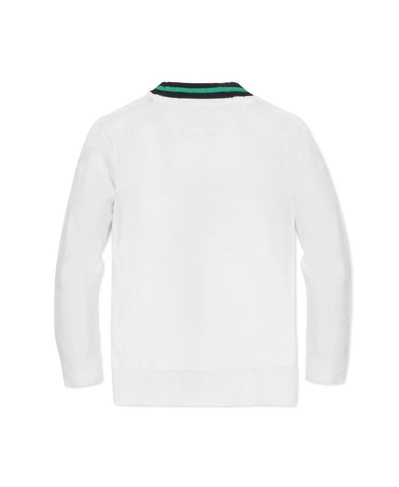 Hope & Henry Boys' Organic Long Sleeve Tipped Cardigan Sweater, Kids