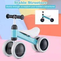 Toddler Balance Bike with 4-Wheel Design for Stability and Easy Riding