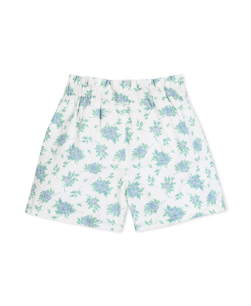 Hope & Henry Toddler Girls Pull-On Cinched Waist Linen Short