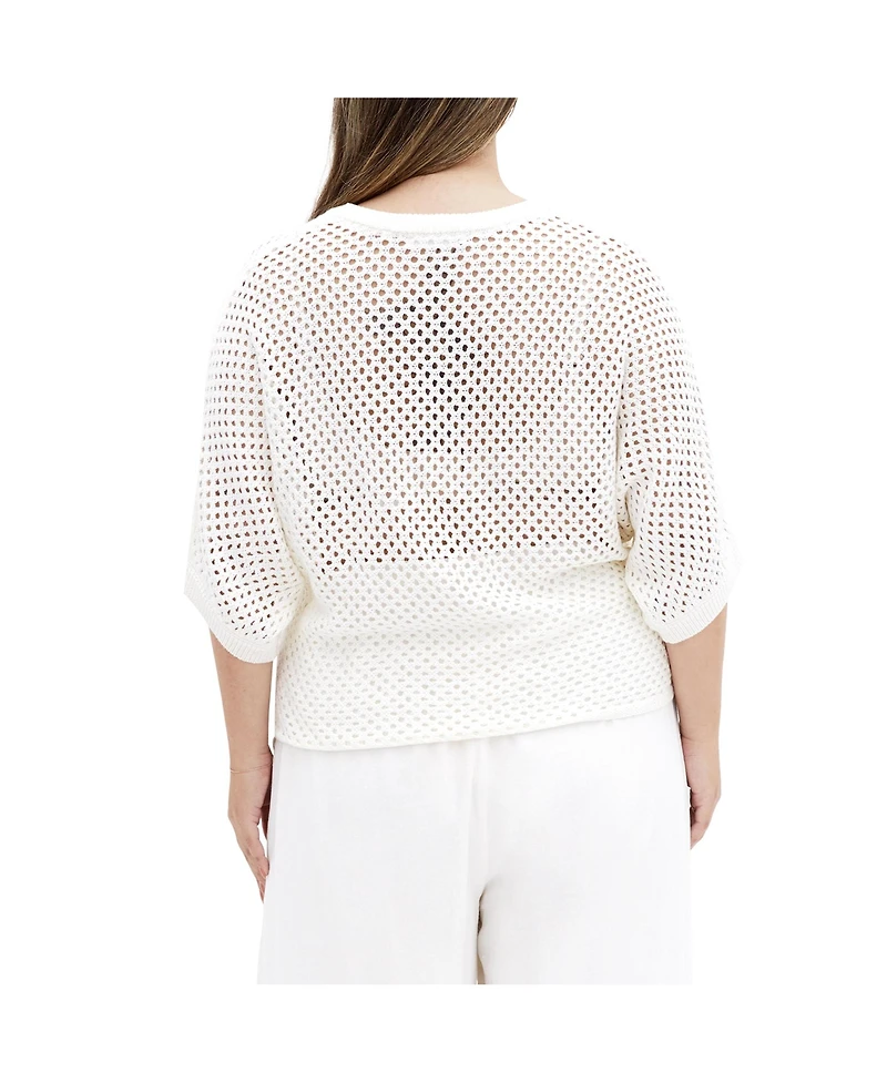 Plus Crochet Knit Top