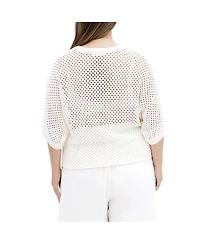 Plus Crochet Knit Top