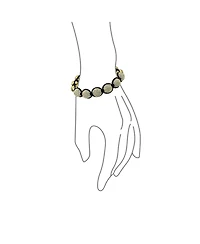 Bling Jewelry Black White Gold Tone Chain Link Bracelet with Crystal Ball Beads Cord