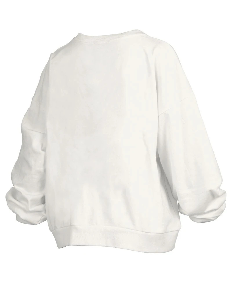 Pressbox Women's White Ohio State Buckeyes College Football Playoff 2024 National Champions Zone Oversized Sweatshirt