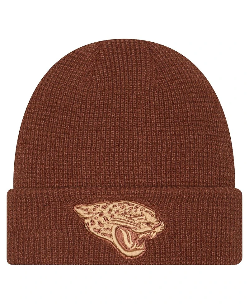 New Era Men's Brown Jacksonville Jaguars Tiramasu Waffle Cuffed Knit Hat