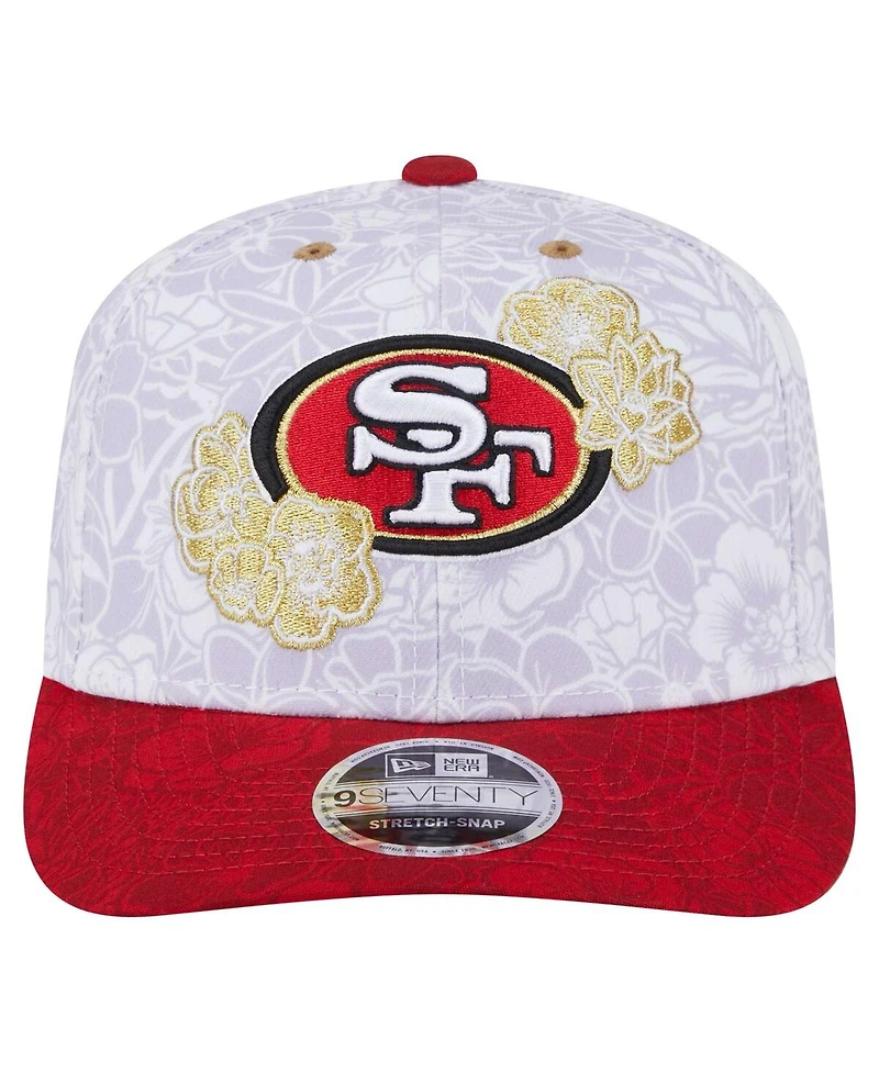 New Era Men's White/Scarlet San Francisco 49ers Aapi Apex Collection Floral 9SEVENTY Stretch-Snap Hat