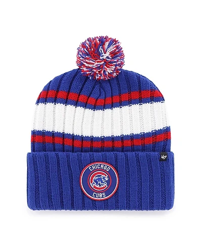 '47 Brand Men's Royal Chicago Cubs Plateau Cuffed Knit Hat with Pom