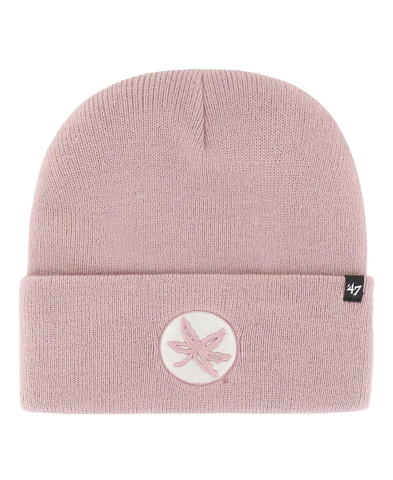'47 Brand Women's Pink Ohio State Buckeyes Haymaker Cuffed Knit Hat