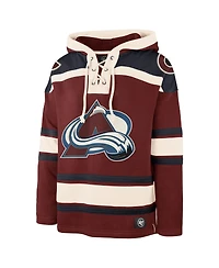 '47 Brand Men's Burgundy Colorado Avalanche Big Tall Superior Lacer Fleece Pullover Hoodie