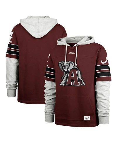 '47 Brand Men's Crimson Alabama Tide Big Tall Blitz Lacer Pullover Hoodie