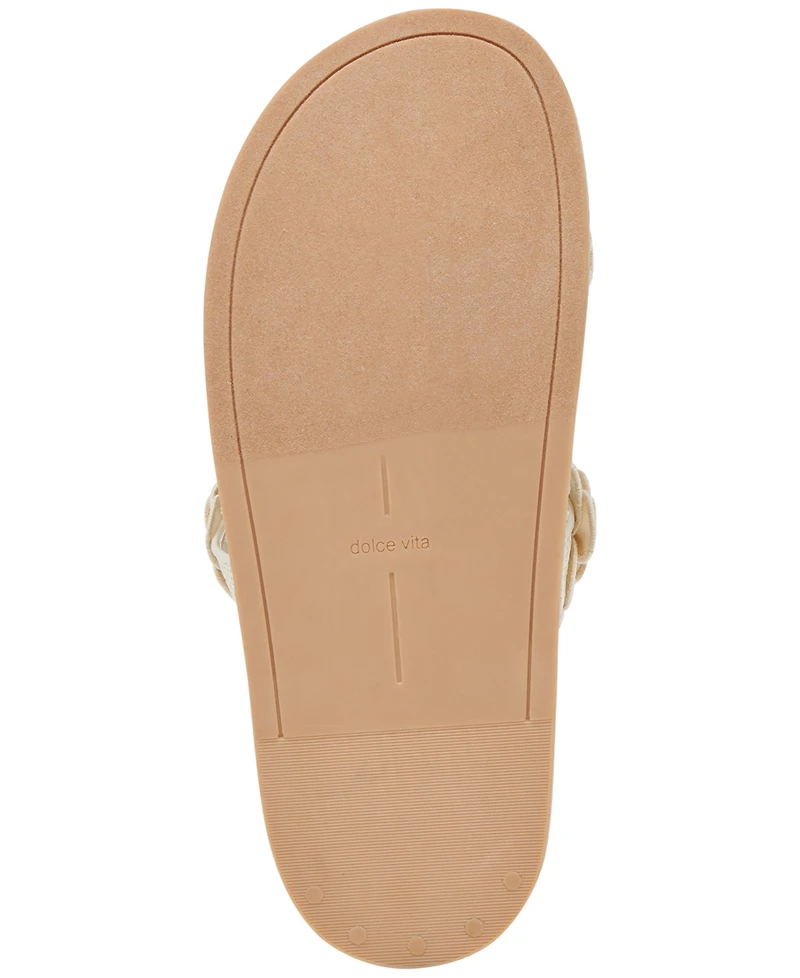 Dolce Vita Women's Sherla Floral Double Band Footbed Flat Sandals