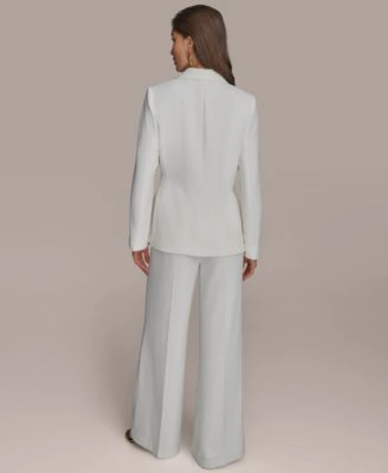 Donna Karan New York Womens Side Tie Blazer Wide Leg Pant