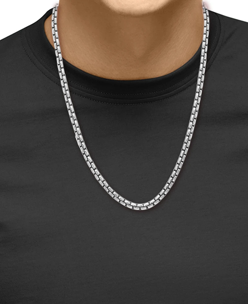 Effy Rounded Box Link 24" Chain Necklace in Sterling Silver