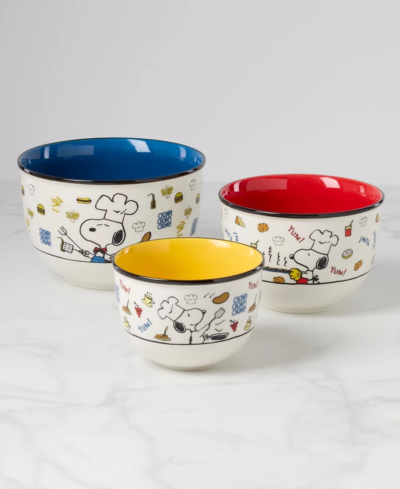 Lenox Chef Snoopy Bowls, Set of 3
