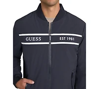 Guess Men's Lightweight Logo Full-Zip Bomber Jacket