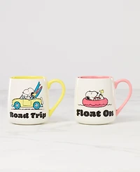 Lenox Peanuts Road Trip & Float On Mugs, Set of 2