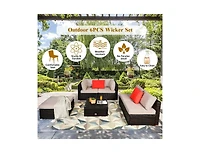 6-Piece Outdoor Patio Sectional Sofa Set with Coffee Table Comfortable and Stylish Seating for Your Garden or